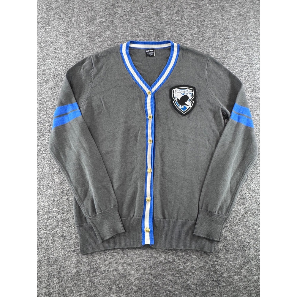 Harry Potter Ravenclaw Cardigan Sweater Gray Blue Spirit Halloween Small NWT